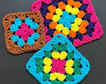 HÄKELANLEITUNG | Multicolor Classic Grandma Square für Anfänger | Anleitung mit Fotos und ausführlichen Erklärungen | PDF-Download