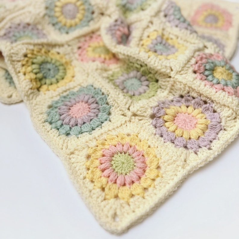 flower baby blanket crochet pattern