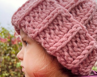 CROCHET PATTERN | Rosie Beanie | Chunky Baby Beanie | Child Bulky Hat | Super Easy Crochet Pattern for Beginners | PDF Download