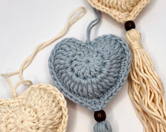 CROCHET PATTERN | Crochet Boho Style Heart | Valentine's Gift | Valentine's Day Heart Ornament | Beginner Crochet Pattern | PDF Download