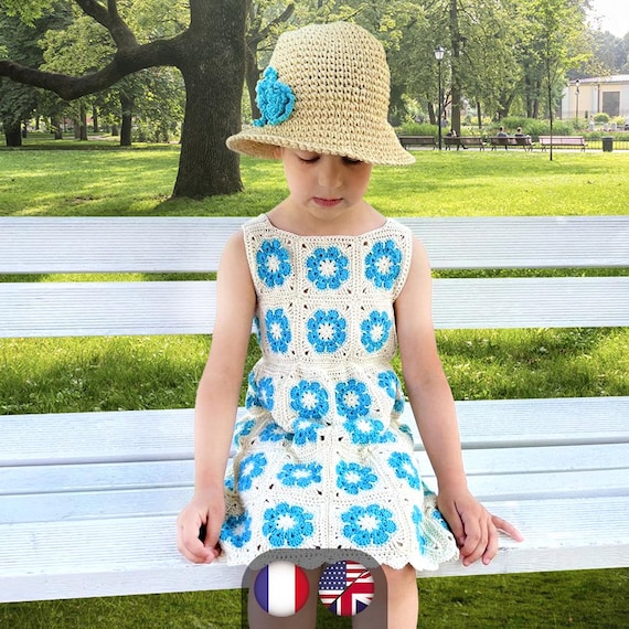 blue crochet flower dress Tulip Blue Crochet Mini Dress