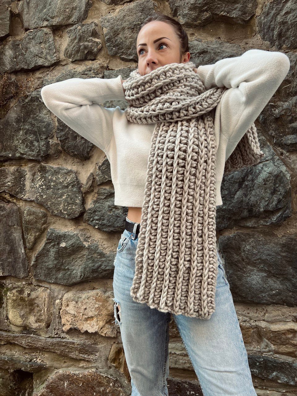 CROCHET PATTERN | Super Bulky Extra Long Scarf | Chunky Wool Scarf ...