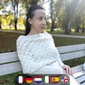 CROCHET PATTERN | Aurelia Sweater Scarf | Crochet Scarf with Sleeves | Crochet Wrap | Lace Sleeved Scarf | Sizes XS-5XL | Digital Download product logo