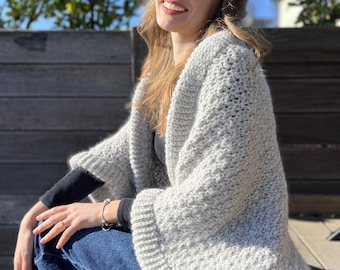 CROCHET PATTERN | Eloween Cocoon Cardigan | 8 sizes XS-4XL | Easy Shrug Pattern for Women | Digital Download