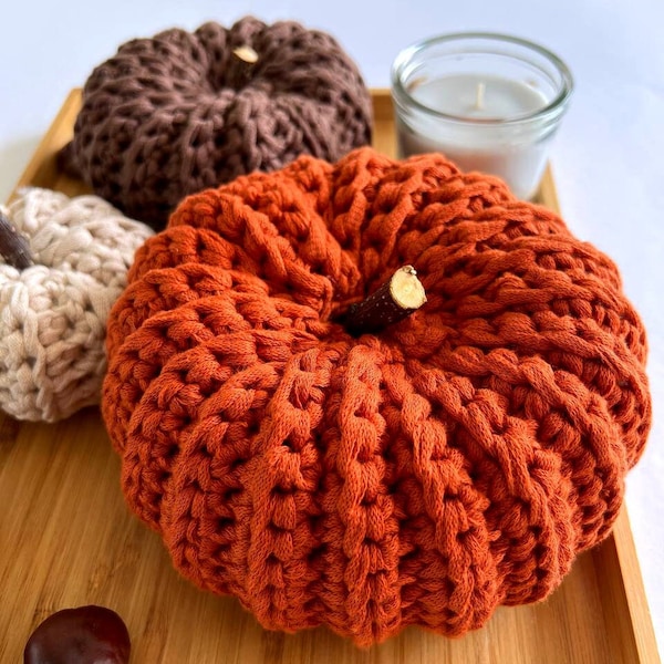 PATRÓN DE CROCHET / Calabaza rápida y fácil / Patrón de crochet para principiantes / Decoración otoñal para el hogar / Halloween / Acción de Gracias / Descarga en PDF