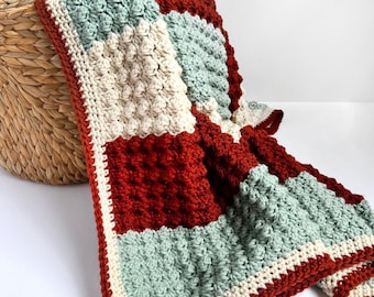 かぎ針編みパターン | Liffa スロー | 簡単なストライプ柄ブランケット