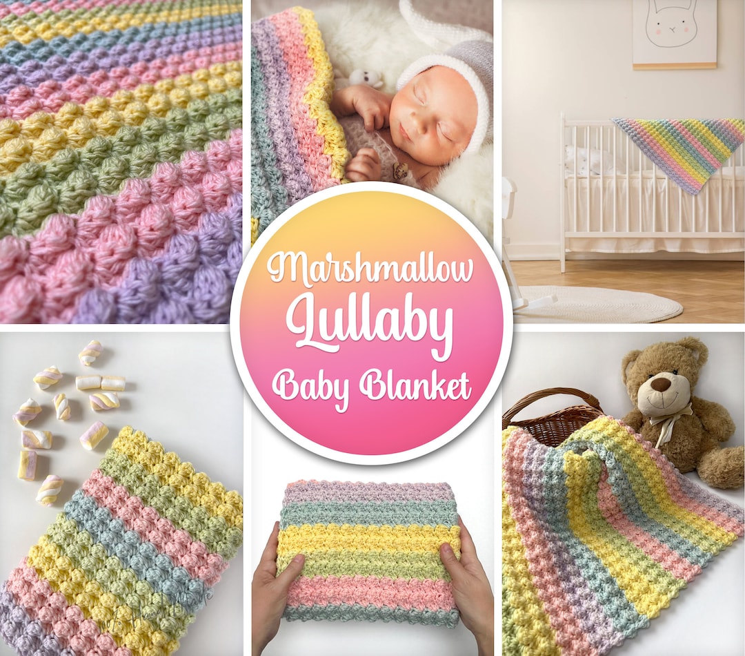PATTERN Marshmallow Lullaby Baby Blanket Crochet Pattern Colorful Baby