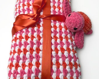 HÄKELANLEITUNG | Helle Plüsch Babydecke | Chunky Baby-Decke | Einfache Häkelanleitung |  Plüsch Schildkröte Amigurumi Muster | PDF-Download