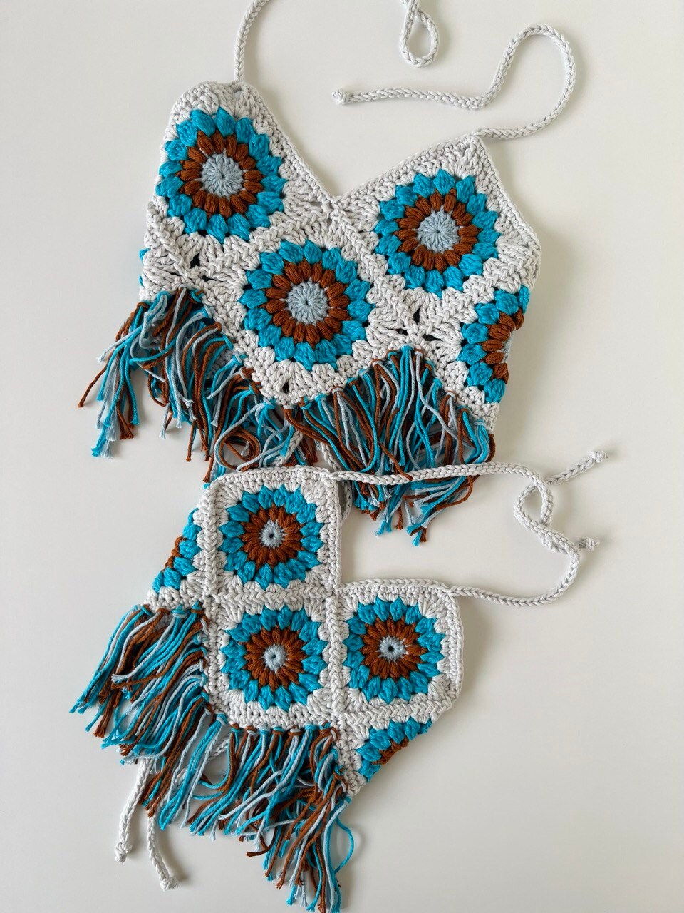 Crochet Toddler Girl Halter Top | Granny Squares Baby Top