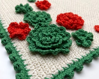 PADRÃO DE CROCHÊ | Manta de bebê Flower Breeze | Manta de bebê com flores | 7 tamanhos incluídos | Lindo cobertor de algodão de verão | Download em PDF