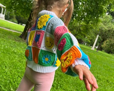 CROCHET PATTERN | Joysie Kids Cardigan | Colorful Crochet Cardigan
