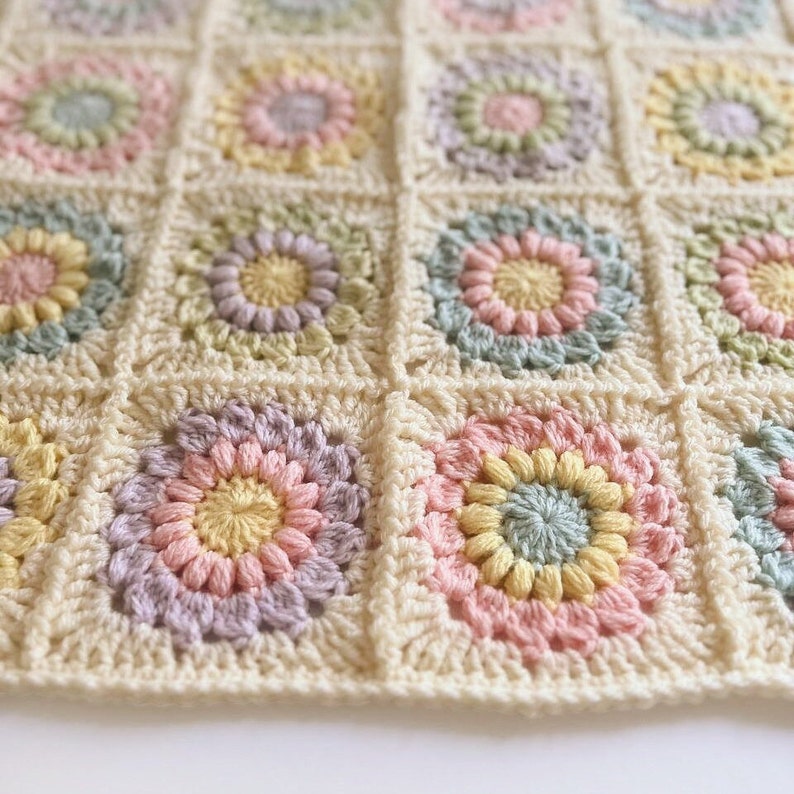 pastel colors baby blanket crochet pattern