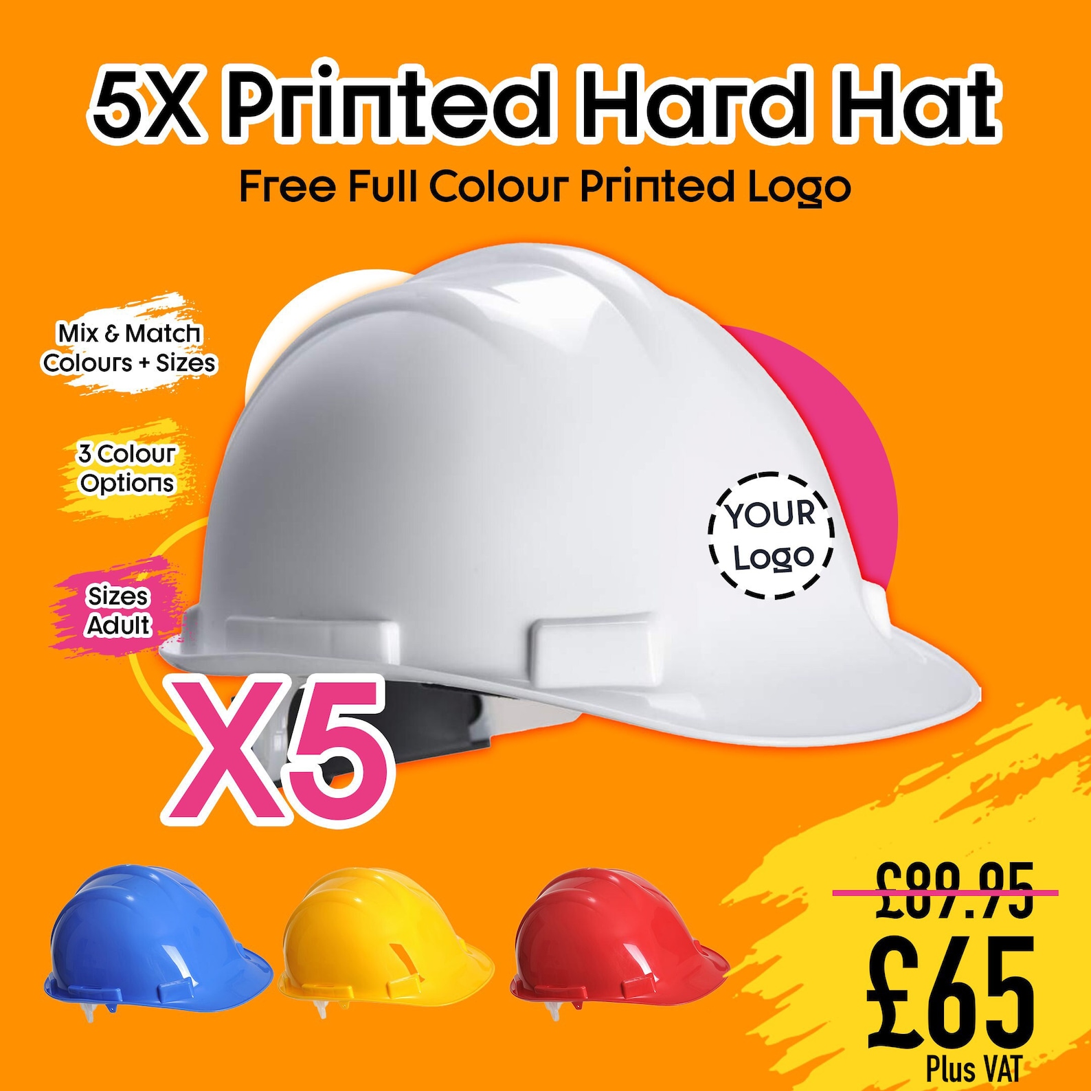 Personalised Custom Printed Hard Hat Branded Builders Safety Etsy UK