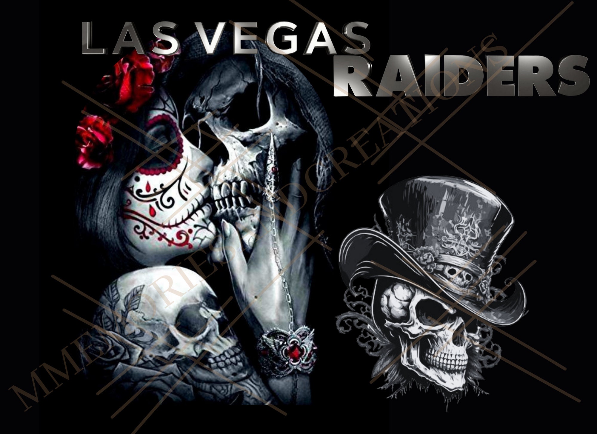 Raiders NFL Sugar Skull PNG - Etsy