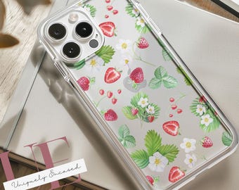 Strawberry Patch Clear Phone Case