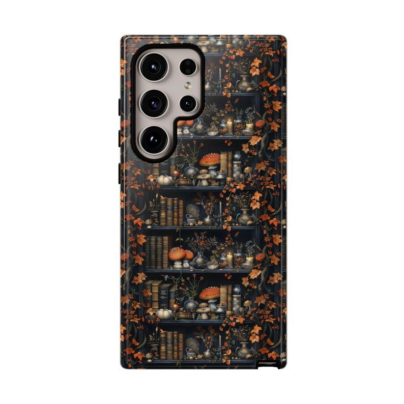 Fall Bookshelf Phone Case, Witchy Autumn Leaves image 5