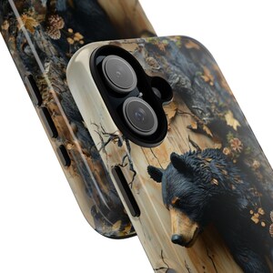 Black Bear in Tree Tough Phone Case: Wildlife Nature Design image 6