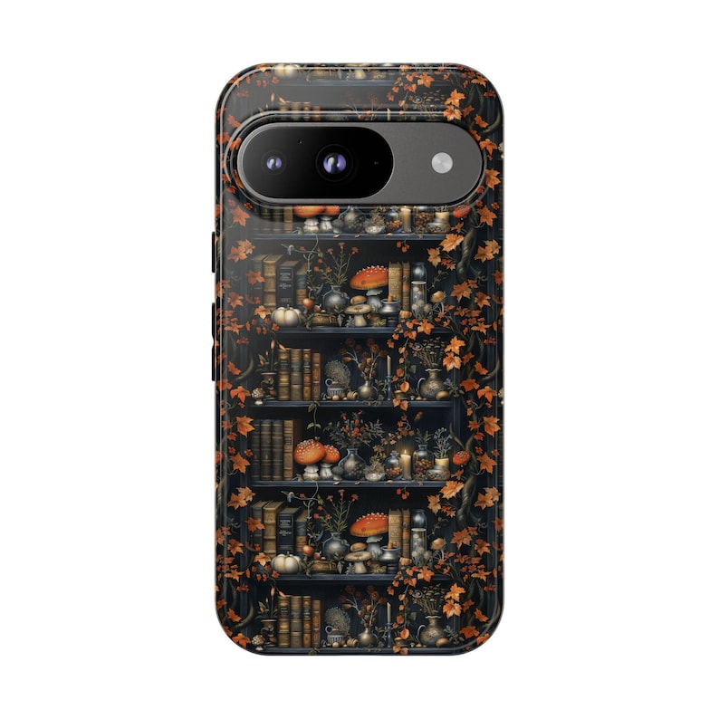 Fall Bookshelf Phone Case, Witchy Autumn Leaves image 7
