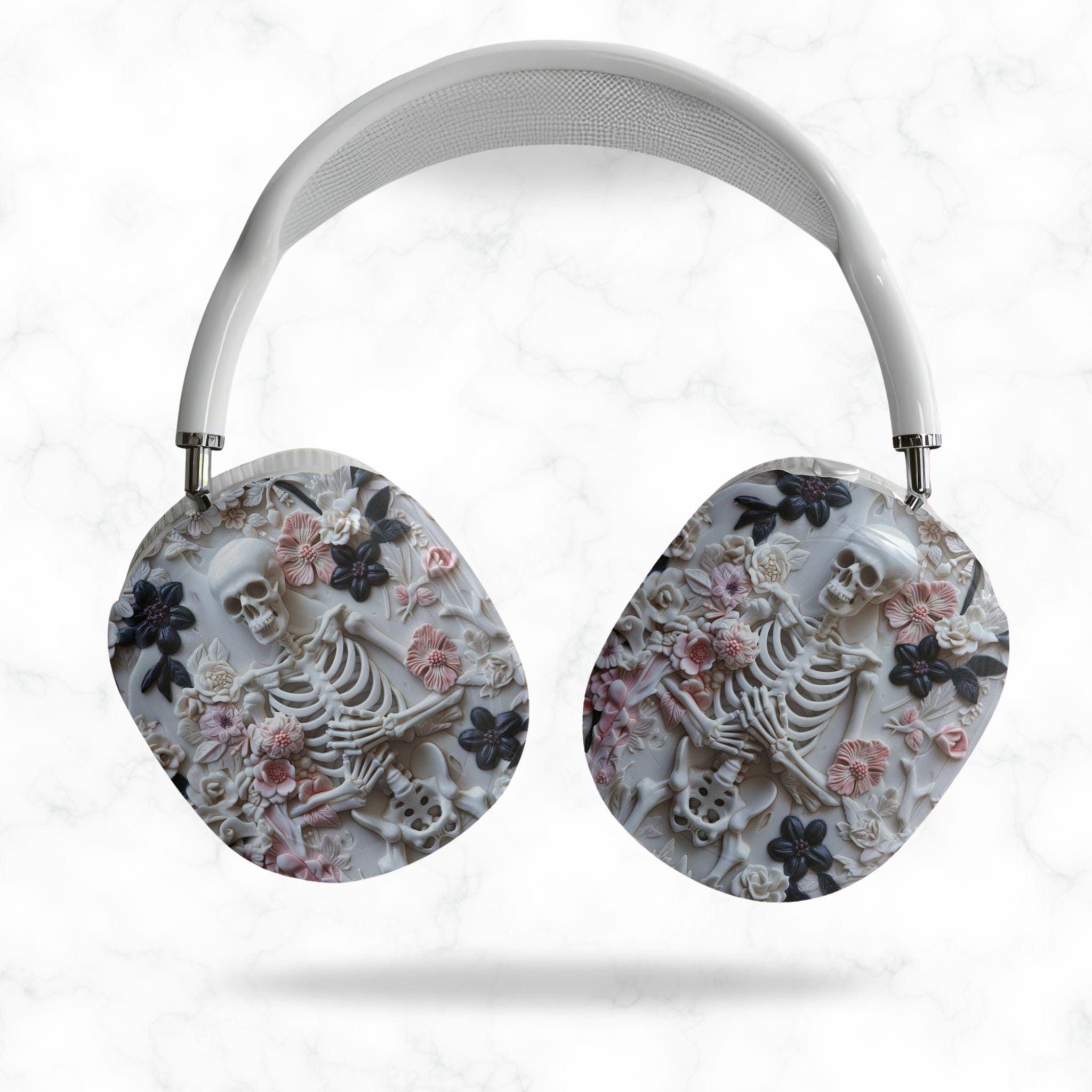 Étui Whimsigoth Skeleton AirPods Max : étui floral gothique pour casque