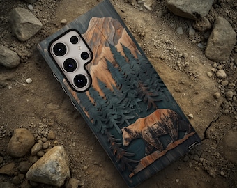 Bear Phone Case, Outdoor Mountain Landscape