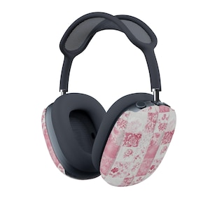 Pink Floral Patchwork AirPod Max Covers: Blushing Quilt Shell Skins