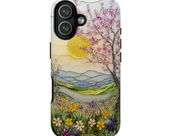 Spring Meadow Wildflowers, Stained Glass Floral Phone Case for iPhone, Samsung, Pixel