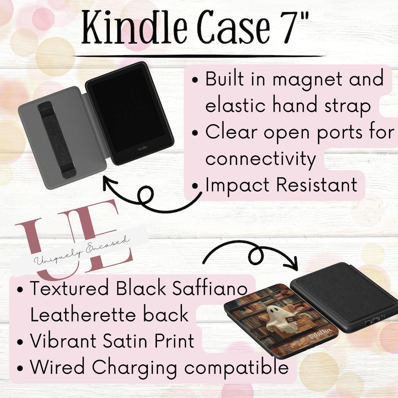 Pink Dragon Kindle Paperwhite 7" Case: Fantasy Book Lover Gift image 3