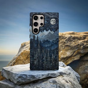 Mountain Pine Forest Phone Case: Night Moon Nature Lover