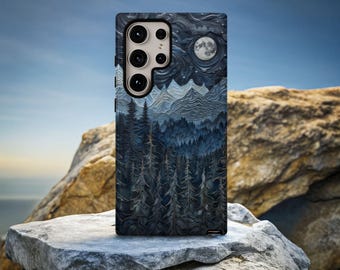 Mountain Pine Forest Phone Case: Night Moon Nature Lover