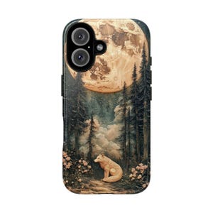 Wolf Phone Case, Mystical Full Moon Landscape image 4