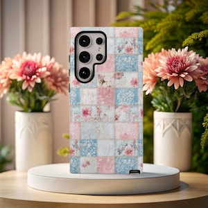 Patchwork Floral iPhone Case: Blushing Lace Granny Square Design