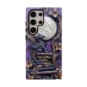 Purple Dragon Bookish Phone Case, Fantasy Book Lover Lover Gift, iPhone 14 15 16e Plus Pro Max, S23 S24 FE S25 Plus Ultra, Pixel 8 9 Pro XL image 6