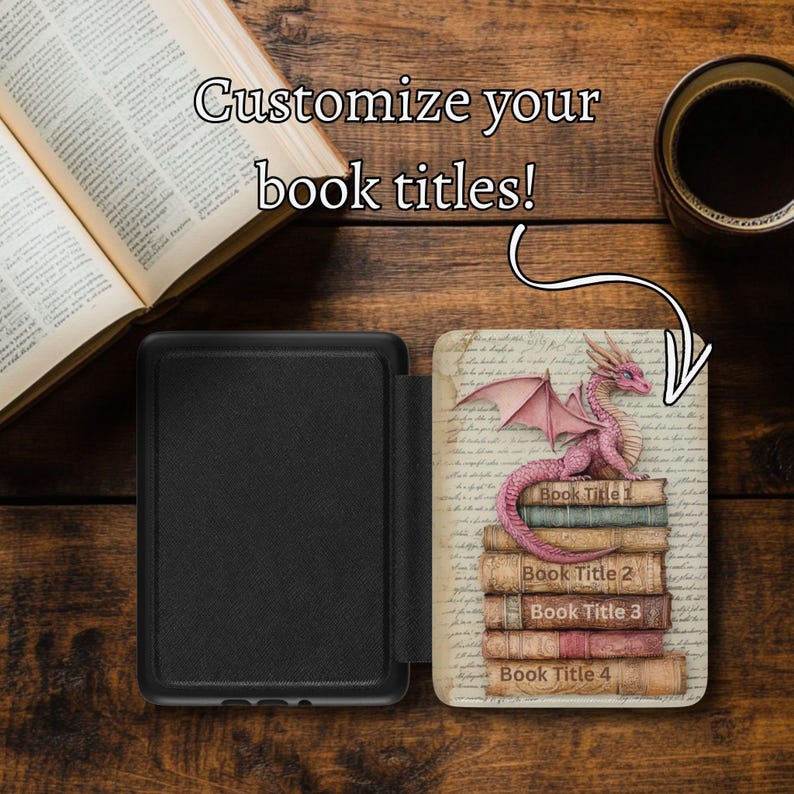 Pink Dragon Kindle Paperwhite 7" Case: Fantasy Book Lover Gift image 4