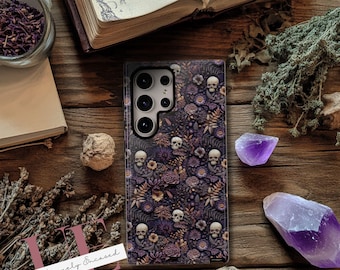 Skull Floral Phone Case: Dark Academia Style