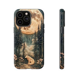 Wolf Phone Case, Mystical Full Moon Landscape image 8