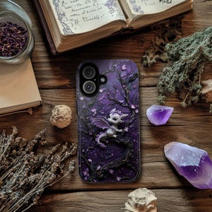 Purple Baby Dragon Phone Case: 3D Fantasy Art