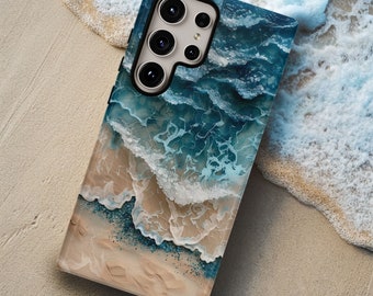 Beach Waves Phone Case, Trendy Beachy Ocean Lover, Gift for Beach Bum, iPhone 12 13 14 15, Samsung Galaxy, Google Pixel