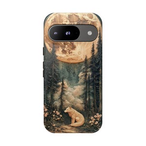Wolf Phone Case, Mystical Full Moon Landscape image 6