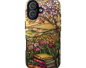 Bookish Wildflowers Phone Case, for iPhone, Samsung, Pixel