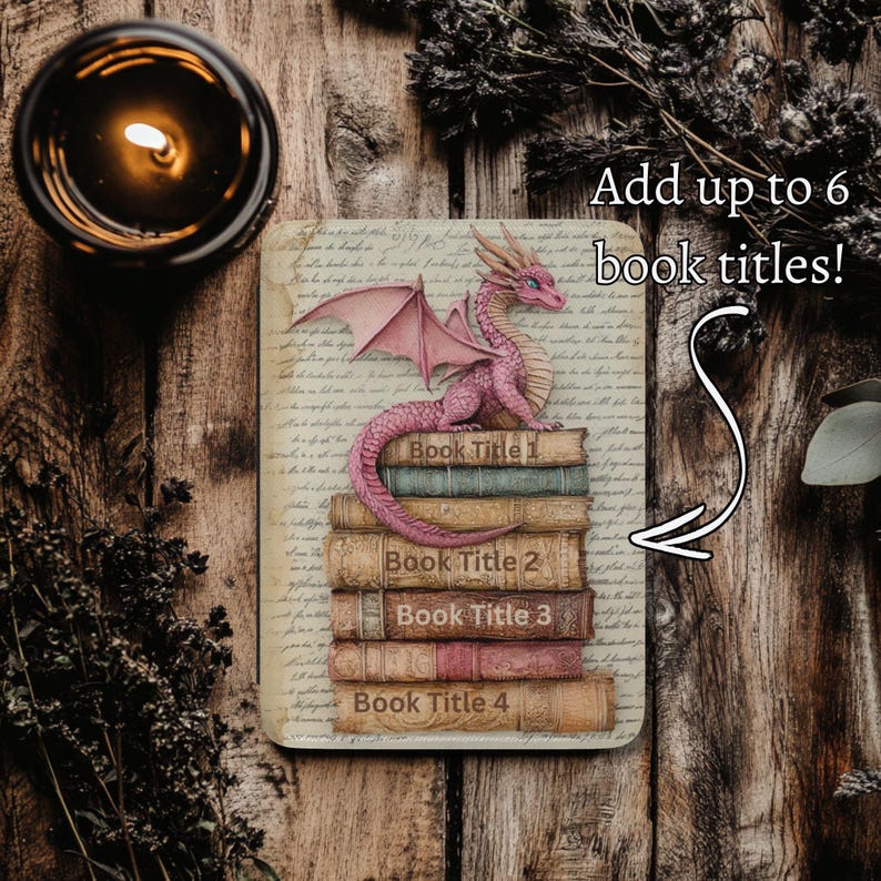 Pink Dragon Kindle Paperwhite 7" Case: Fantasy Book Lover Gift image 1