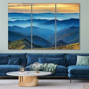 Blue Mountain Canvas Extra Large Wall Art Smoky Mountain Nature wall art Wall Decor Blue Ridge Mountains Gift ready to hang