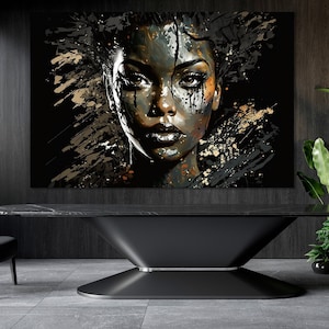 Afro Woman wall art decor African American art  Canvas print  Pop Art  Modern art ready to hang