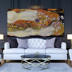 Gustav Klimt Water Snakes,Modern Style, Bedroom Wall Decor, Water Serpents, Klimt Art, Water Serpents Reproduction ready to hang