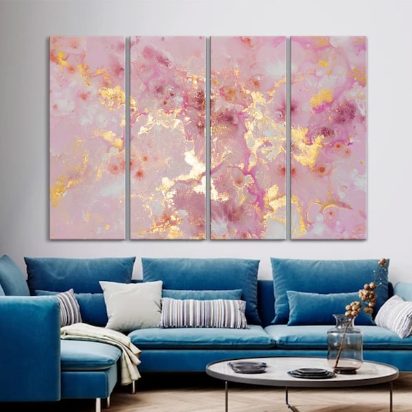 Pink and Gold Wall Decor Etsy