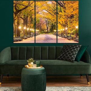 Central Park Wall Art New York Canvas New York Decor Print Fall in Central Park New York Ready to Hang ready to hang