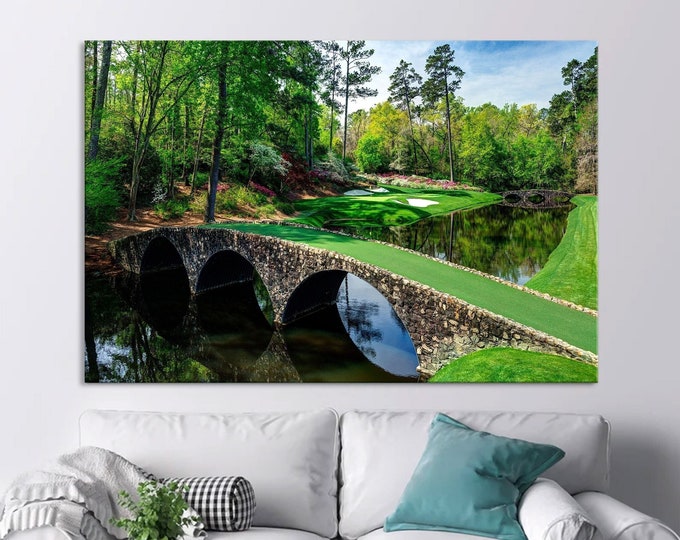 Golf Club canvas wall art Golfing Course print Amen Corner Golf gifts Golf Club decor Large canvas art  Masters Golf  ready to hang