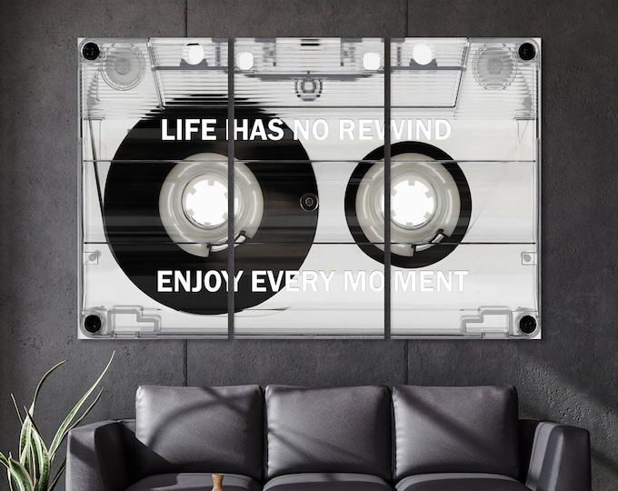 Life Has No Rewind Enjoy Every Moment, gift for friend, Motivation Words, motivational poster, Motivation Words, ready to hang