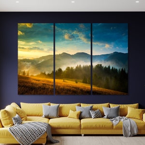 Mountain landscape Canvas Extra Large Wall Art Smoky Mountain Nature wall art Wall Decor Blue Ridge Mountains Gift ready to hang