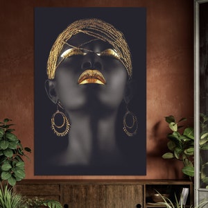 Afro Woman wall art decor  African American art  Canvas print    Pop Art  Modern art ready to hang