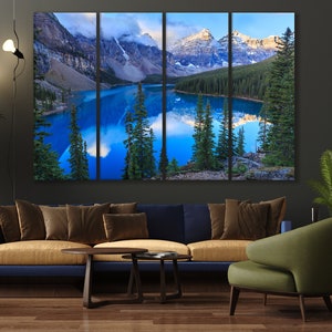 Banff Canvas Wall Art  Moraine Lake Wall Art  National Park Canvas  Mountains Canvas  Canyon Forest Wall Art  Mountains